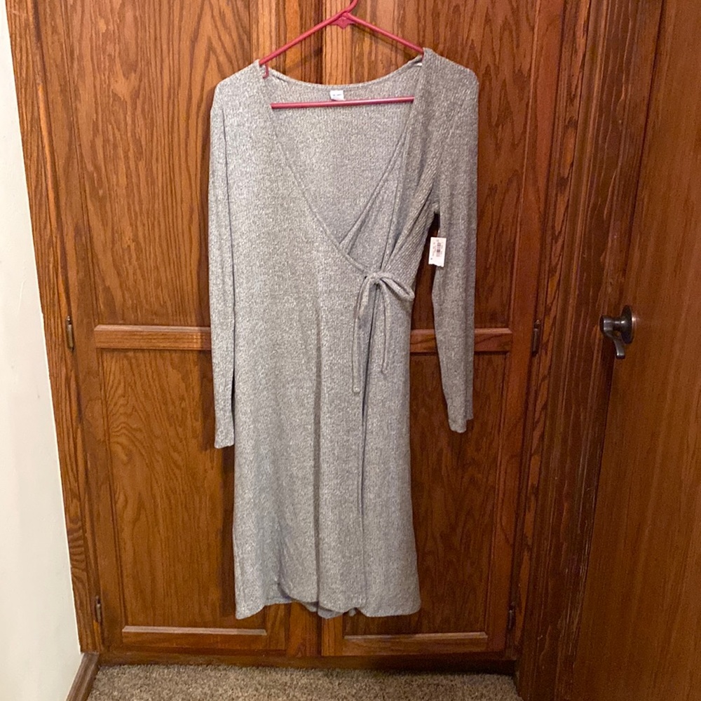 Gray tie dress
